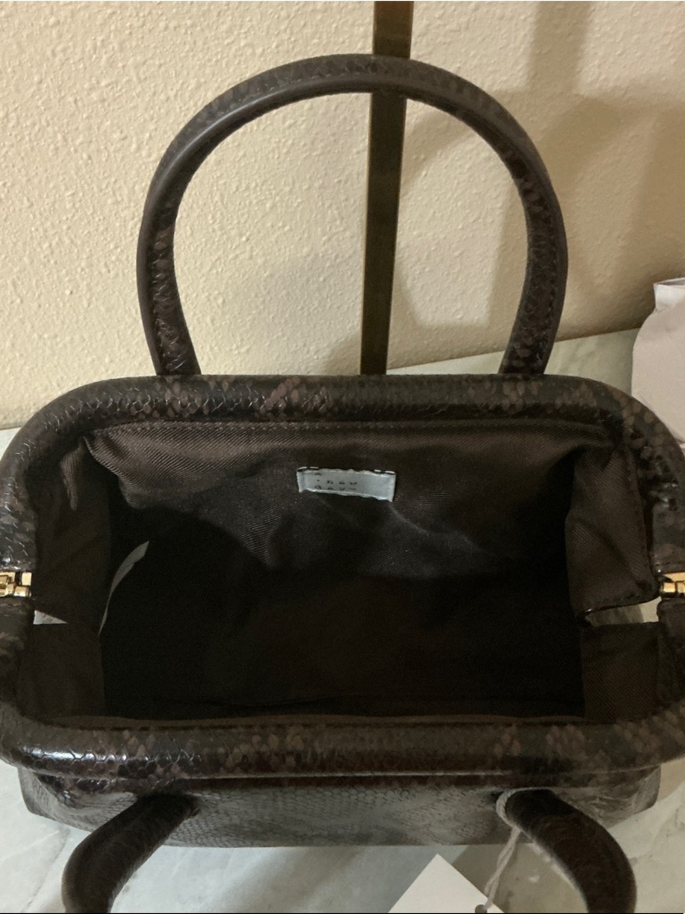 a new day Black and Brown Snake-Embossed Top-Handle Satchel 🤩 - Picture 4 of 4